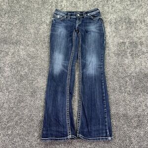 Silver Jeans Jeans Womens 27/31 Blue Suki Flap 17" Bootcut Denim Casual City